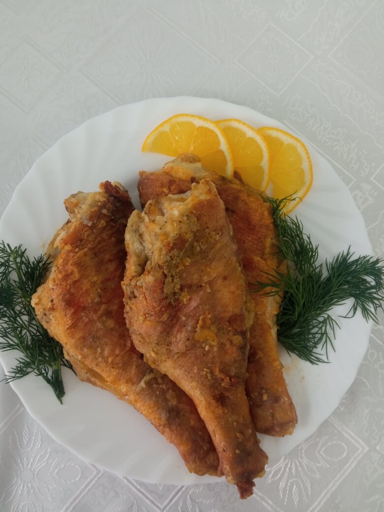 Морской окунь жареный