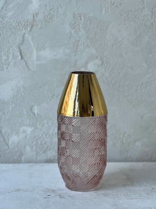 Розово-золотая ваза