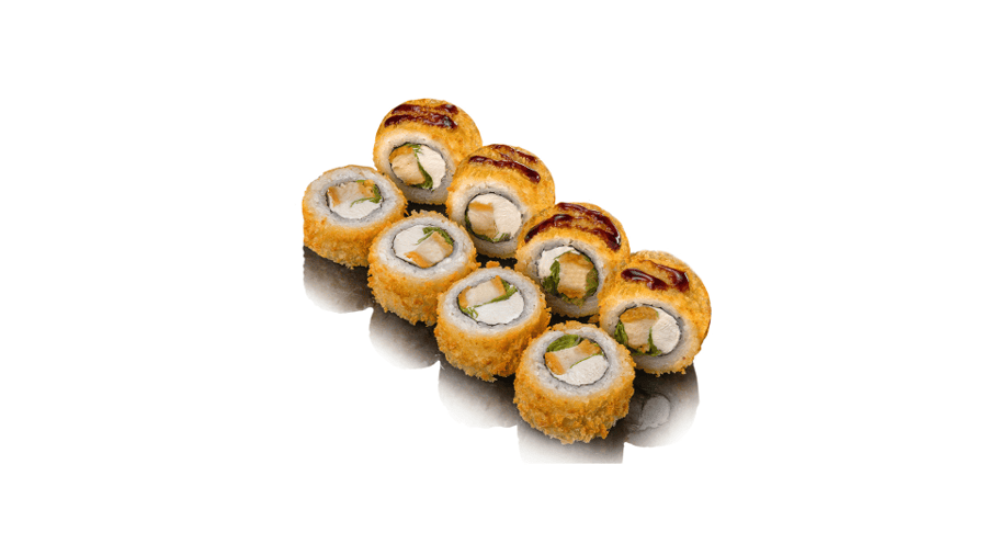 Жареный ролл с курицей