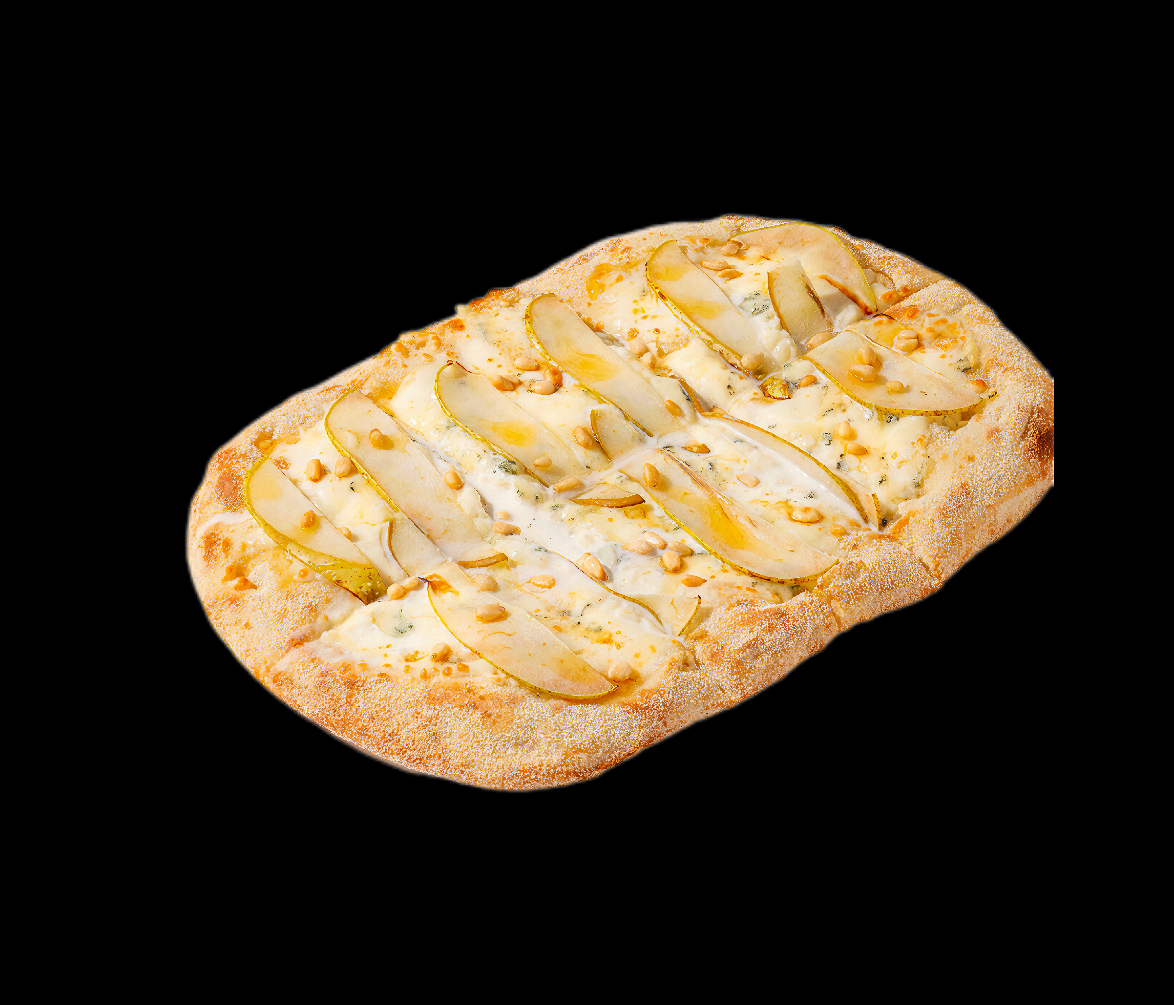 Римская пицца с грушей и горгонзолой