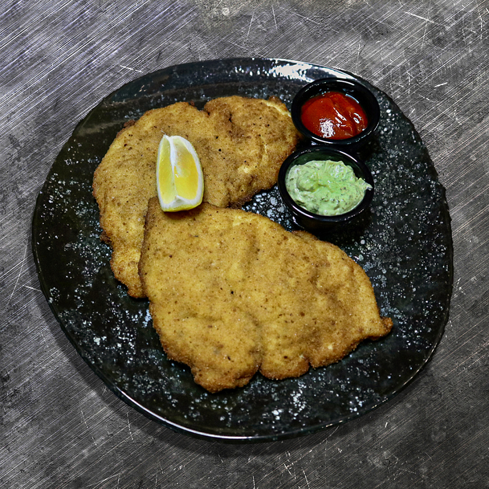 Куриный шницель с пюре