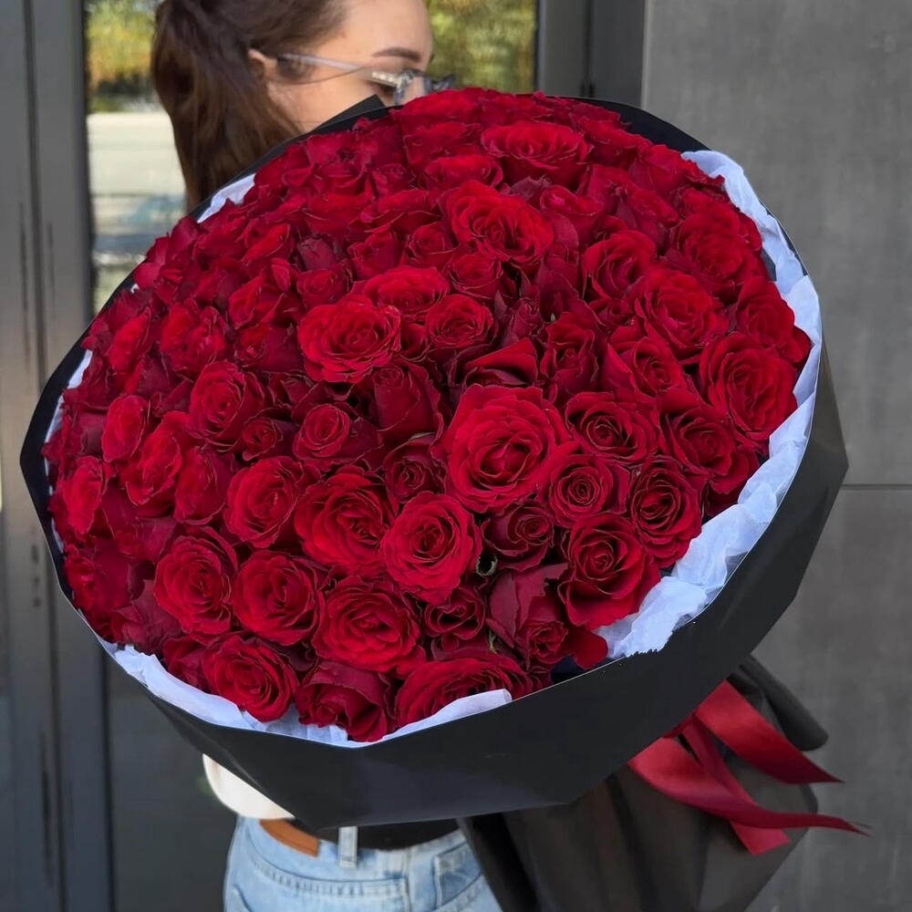 101 Роза красная доставка роз