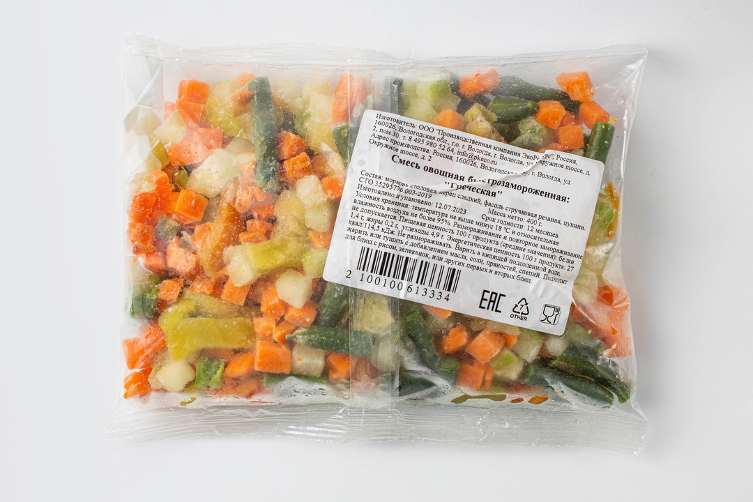 Смесь овощная "Греческая", быстрозам.(Продукт замороженный)