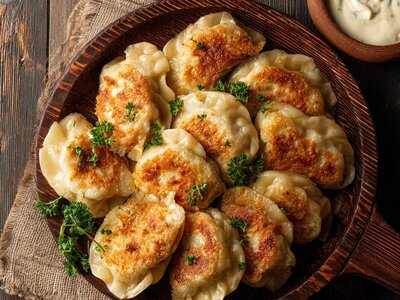 Пельмени жареные