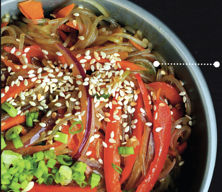 Вок с овощами и фунчозой