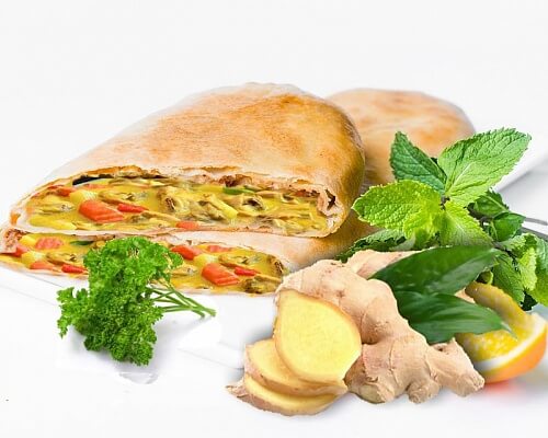 Штрудель с цыплёнком карри
