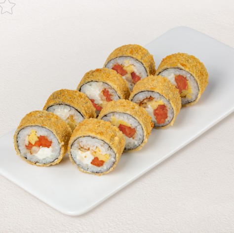 Ролл темпура с лососем и угрем