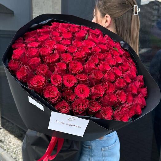 101 Роза крупный букет