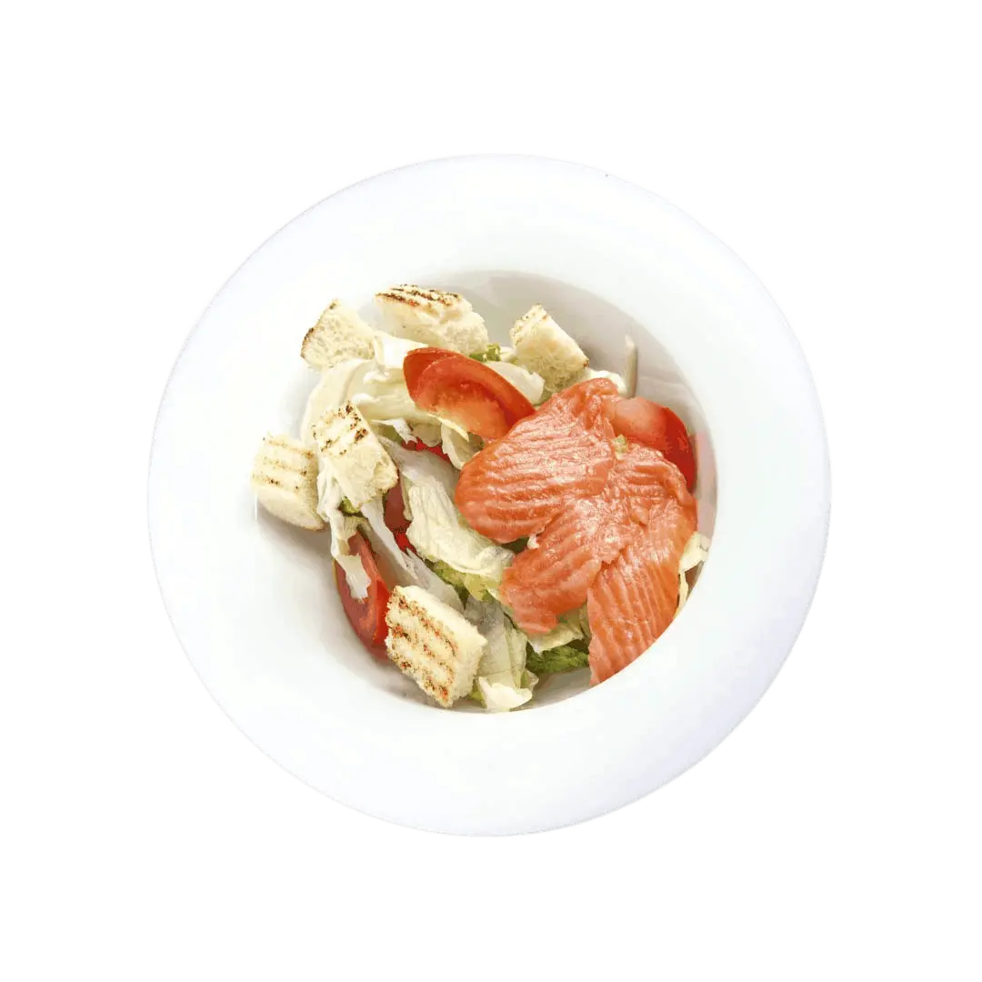 Салат Цезарь с лососем
