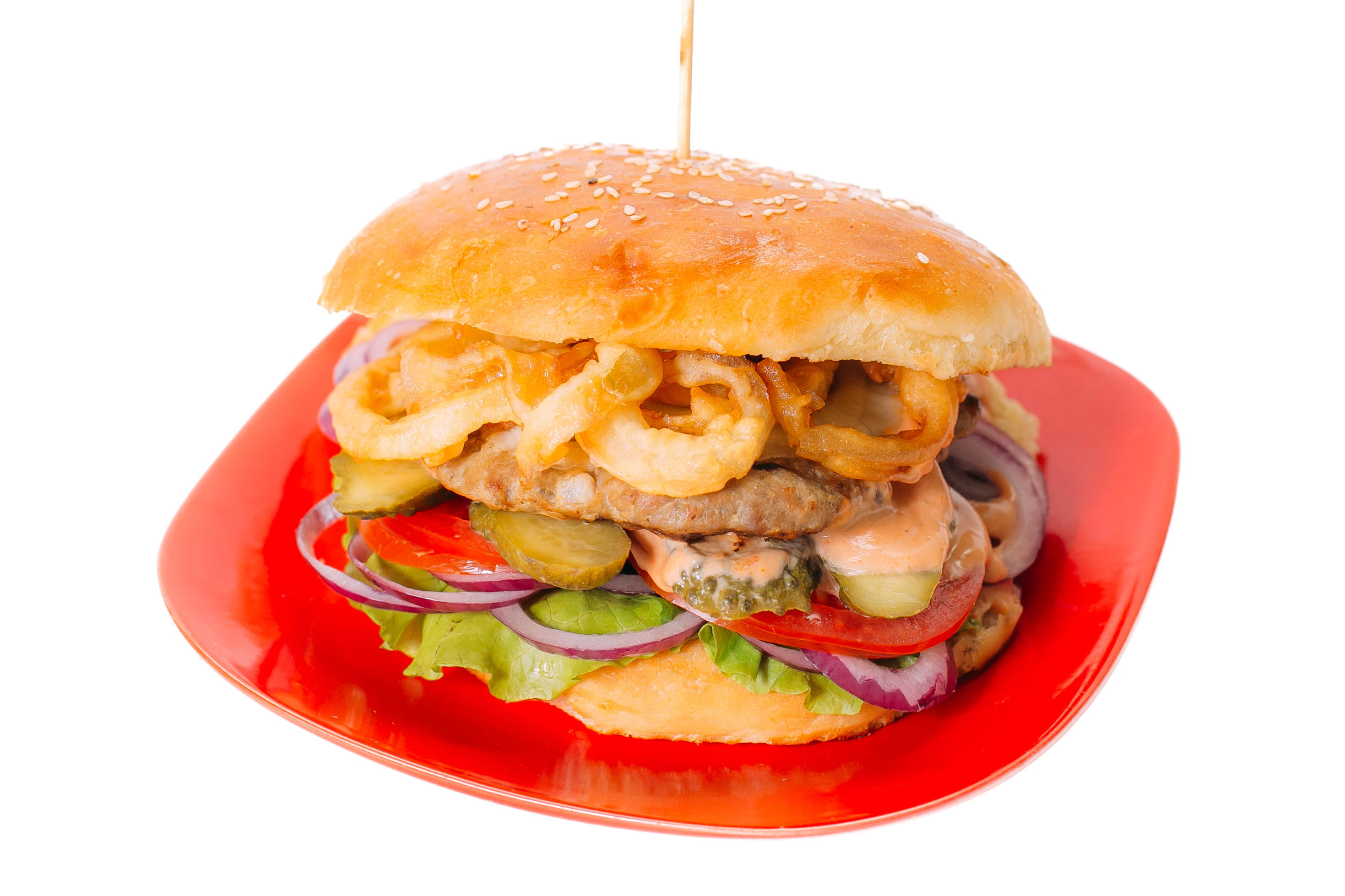 Бургер классический с луковыми кольцами