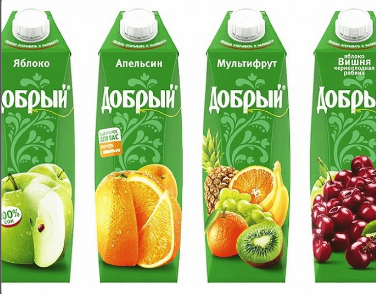 Сок добрый в ассортименте 1л