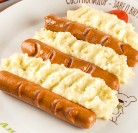 Картофельный тортик с сосисками гриль