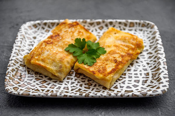 Блинчики с жюльеном из семги и грибов