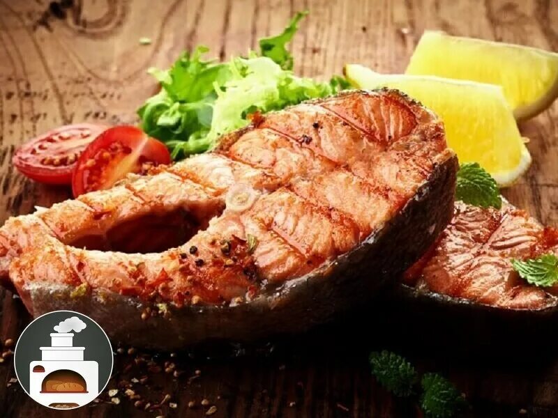 Стейк форели на углях