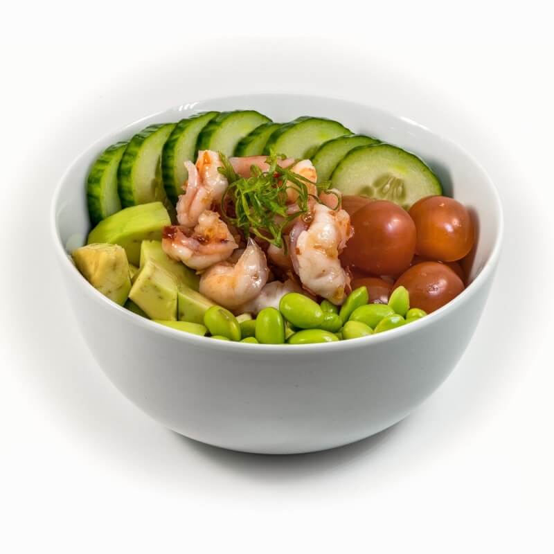 Поке с Креветками в чили сладком соусе