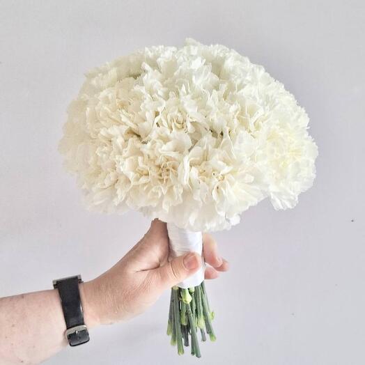 Свадебный букет «Белоснежка» из диантусов