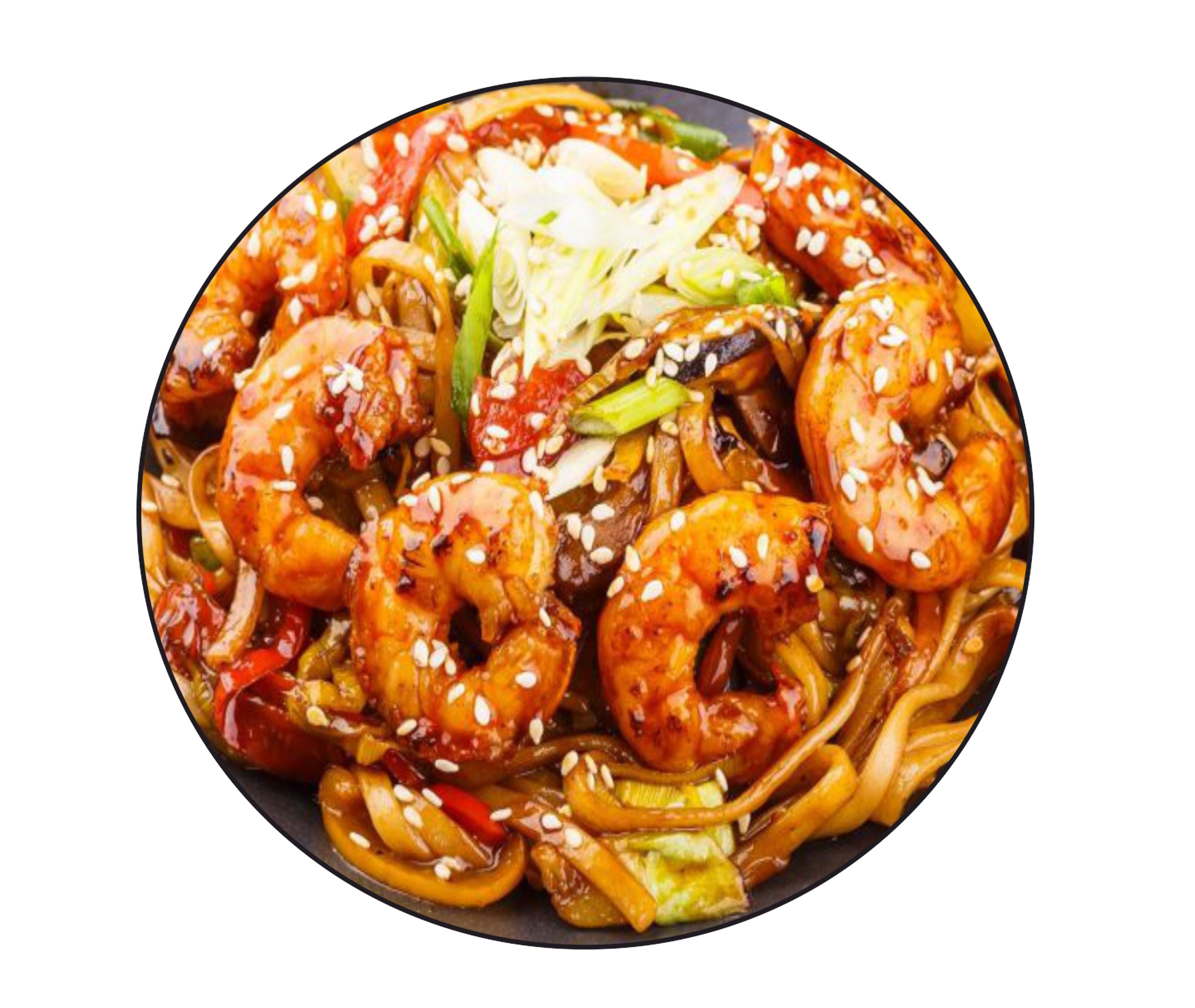 Wok с креветкой