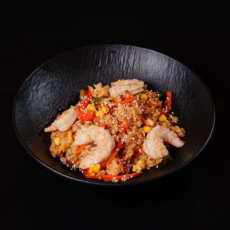 WOK-рис с креветками