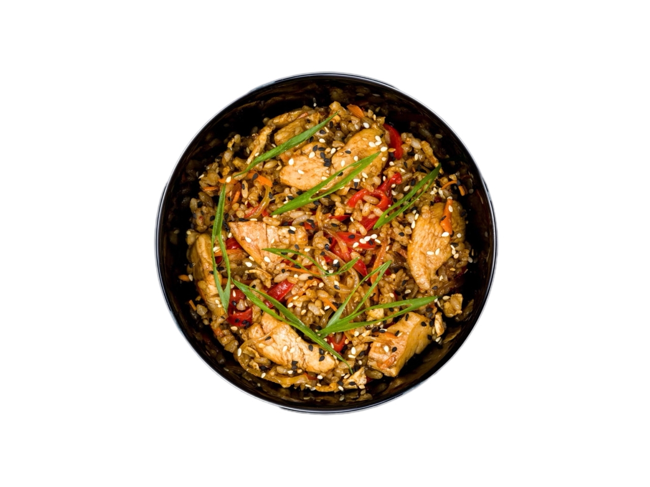 Рис Wok с курицей в соусе терияки