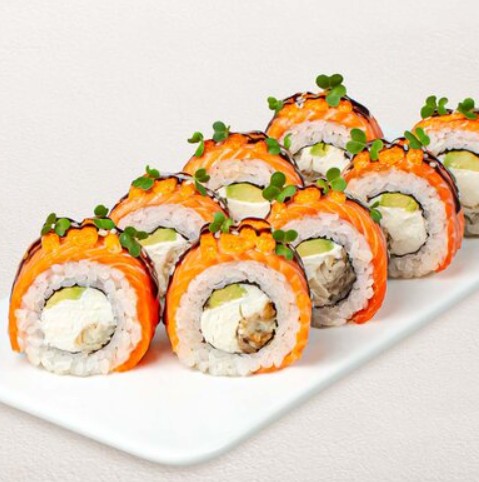 Филадельфия Прайм с угрем запеченный ролл