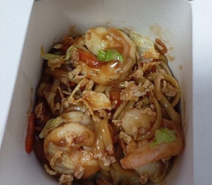 Вок с креветками