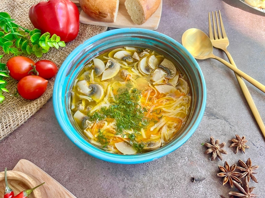 Лапша с грибами