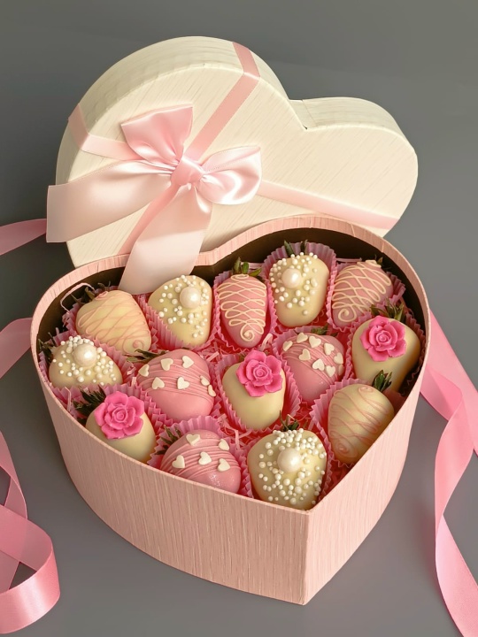 Бокс" Сердце" с клубникой в шоколаде