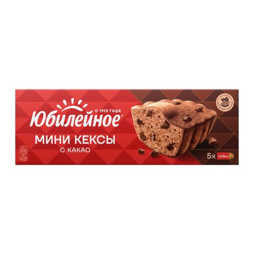 Мини-кексы с кусочками темного шоколада и какао Юбилейное 140г