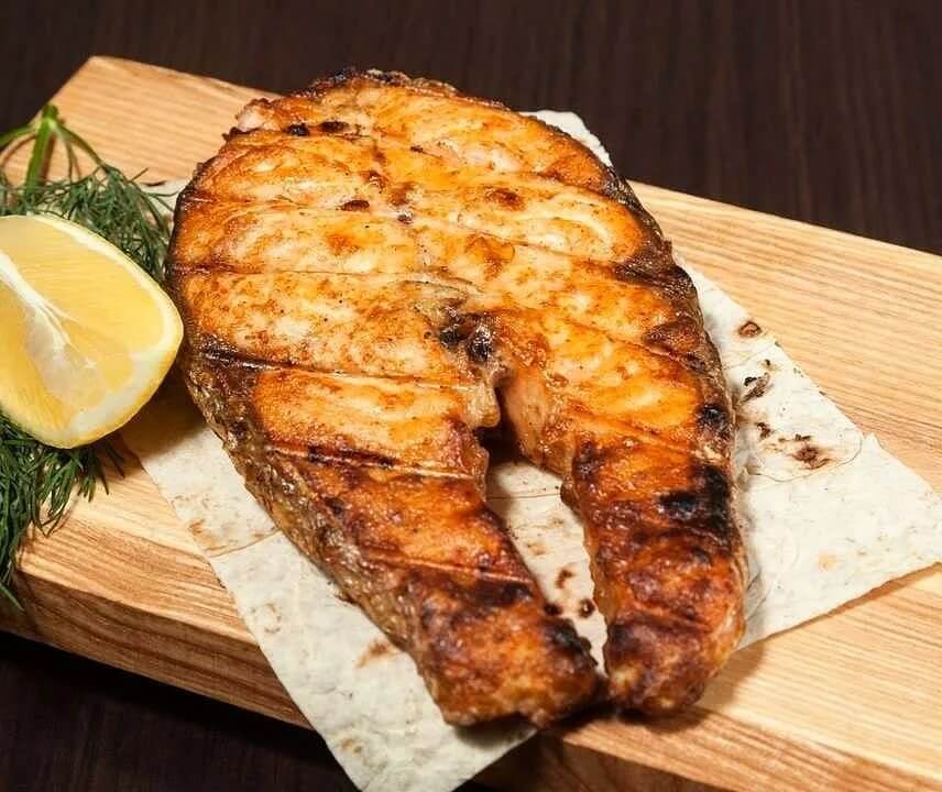 Шашлык из стейка семги 100г