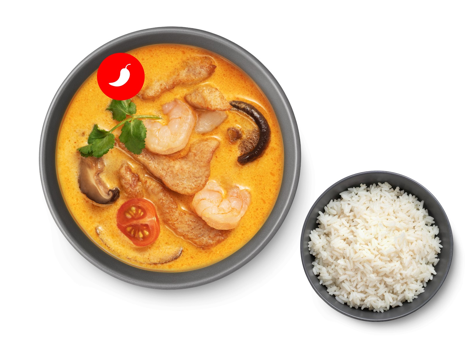 Суп Том Ям с курицей и креветками