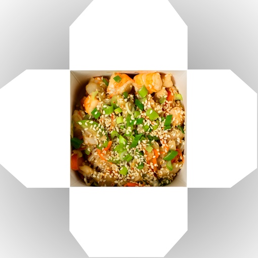 Wok фунчоза с морепродуктами