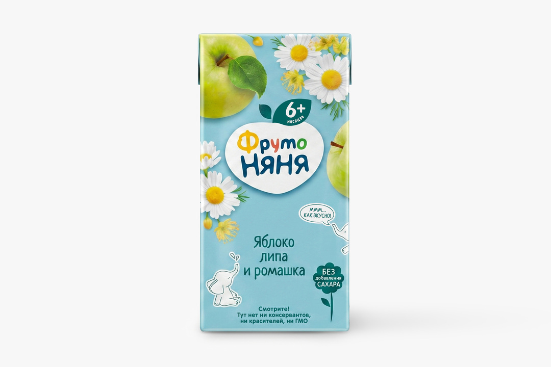 Напиток сокосодержащий ФрутоНяня из яблок с экстрактами липы и ромашки, 0,2 л