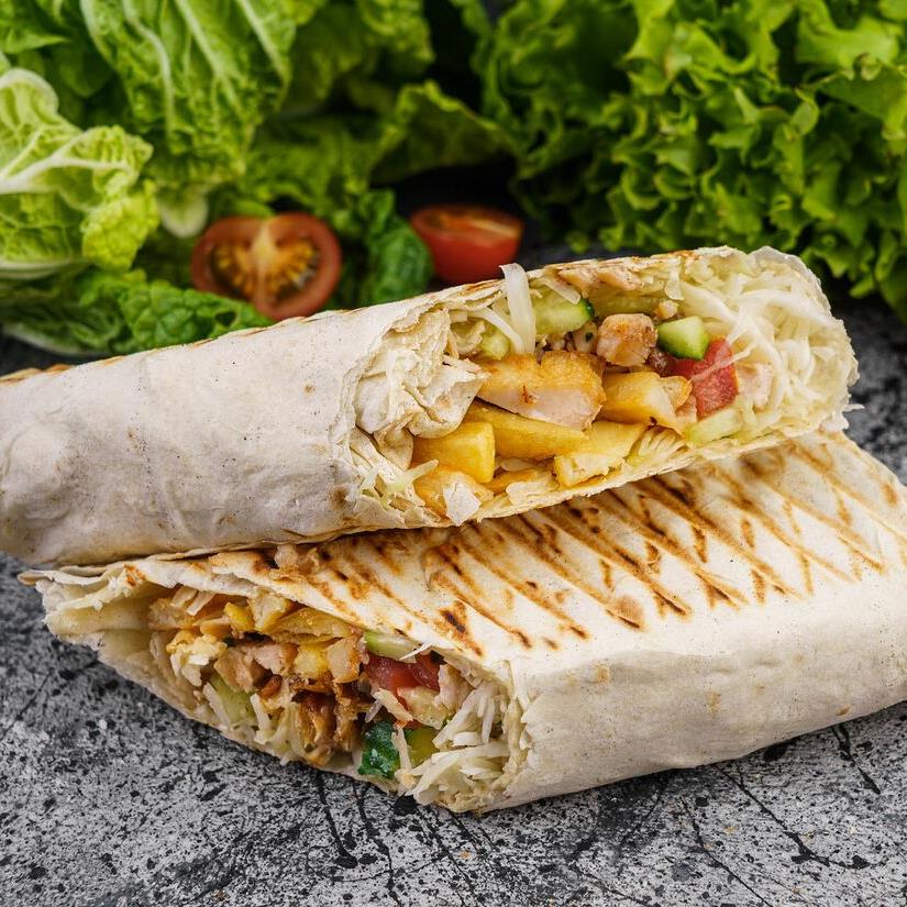 Шашлык в лаваше из курицы