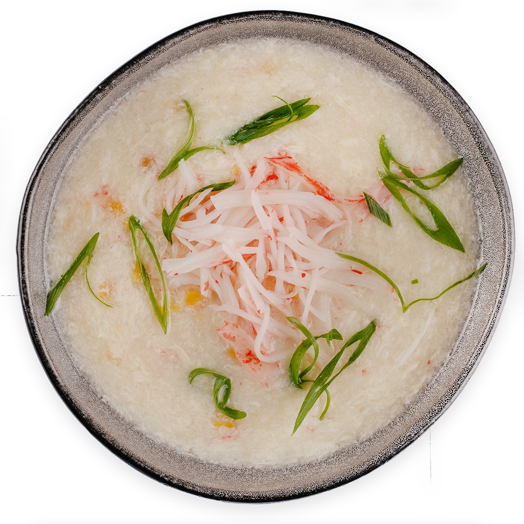 Яичный суп с кукурузой и крабом