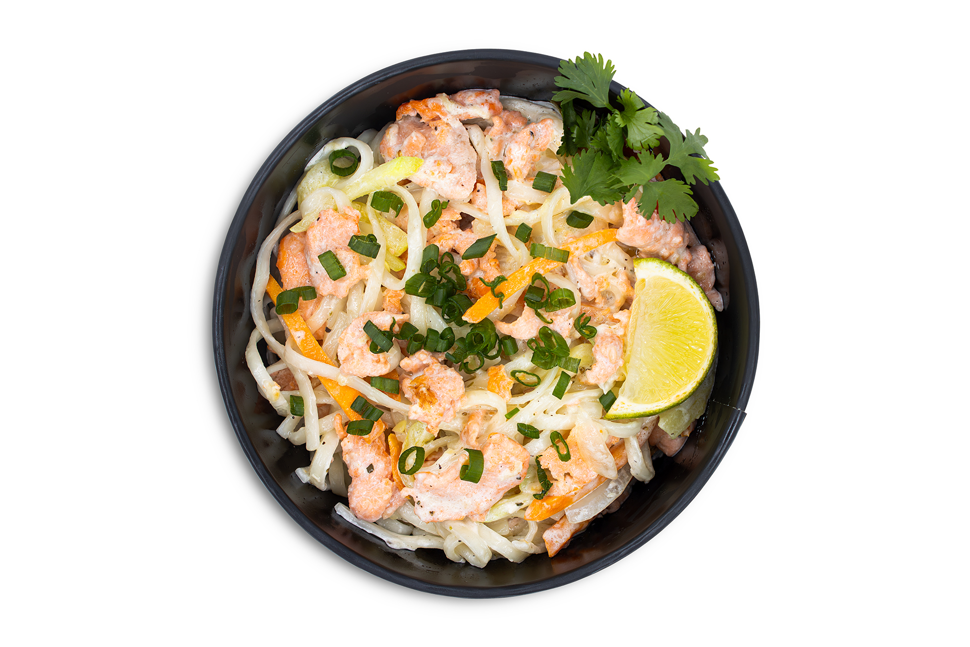 Сливочный вок с лососем