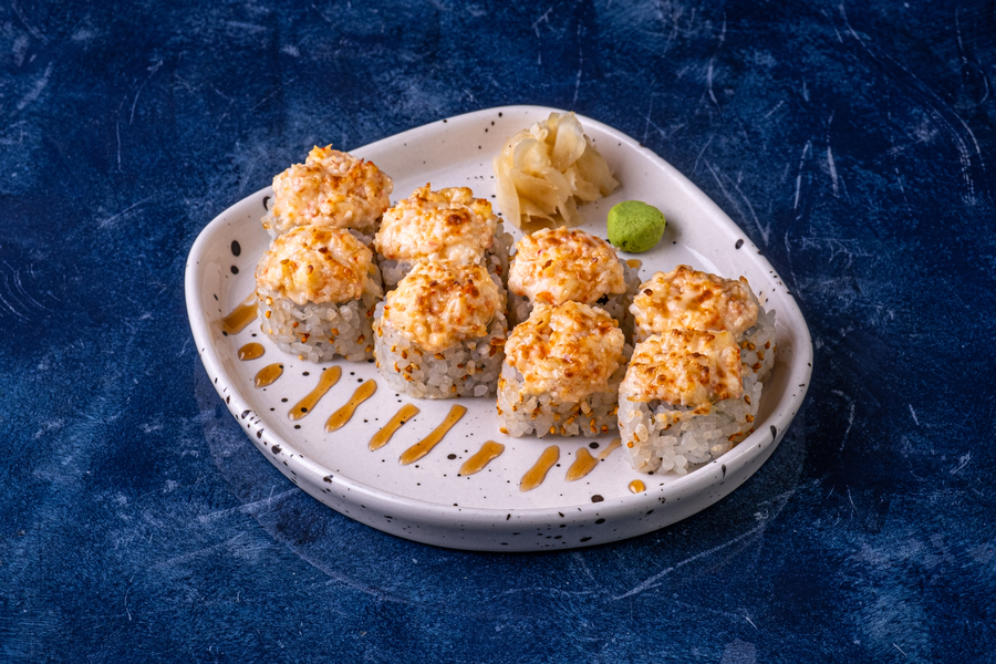 Роллы с запеченым крабом