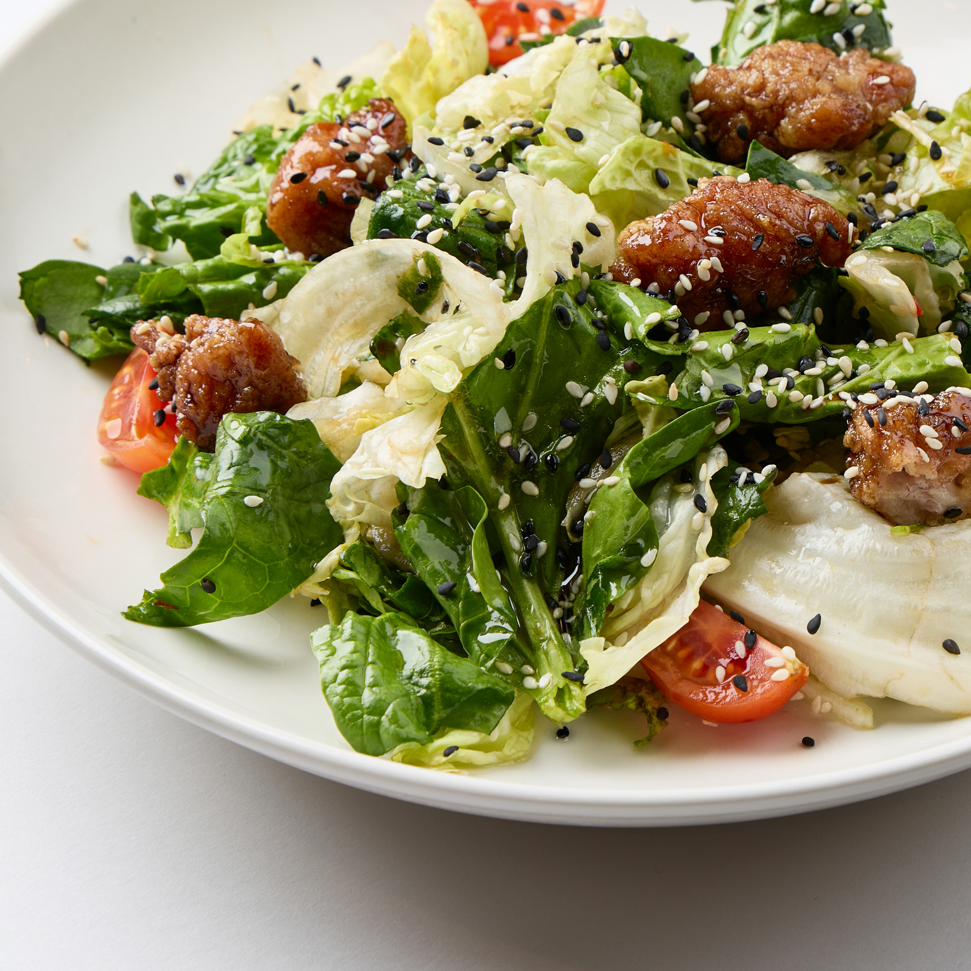 Салат тёплый с курицей