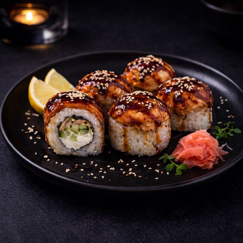 Запеченный угорь 4 кусочка.