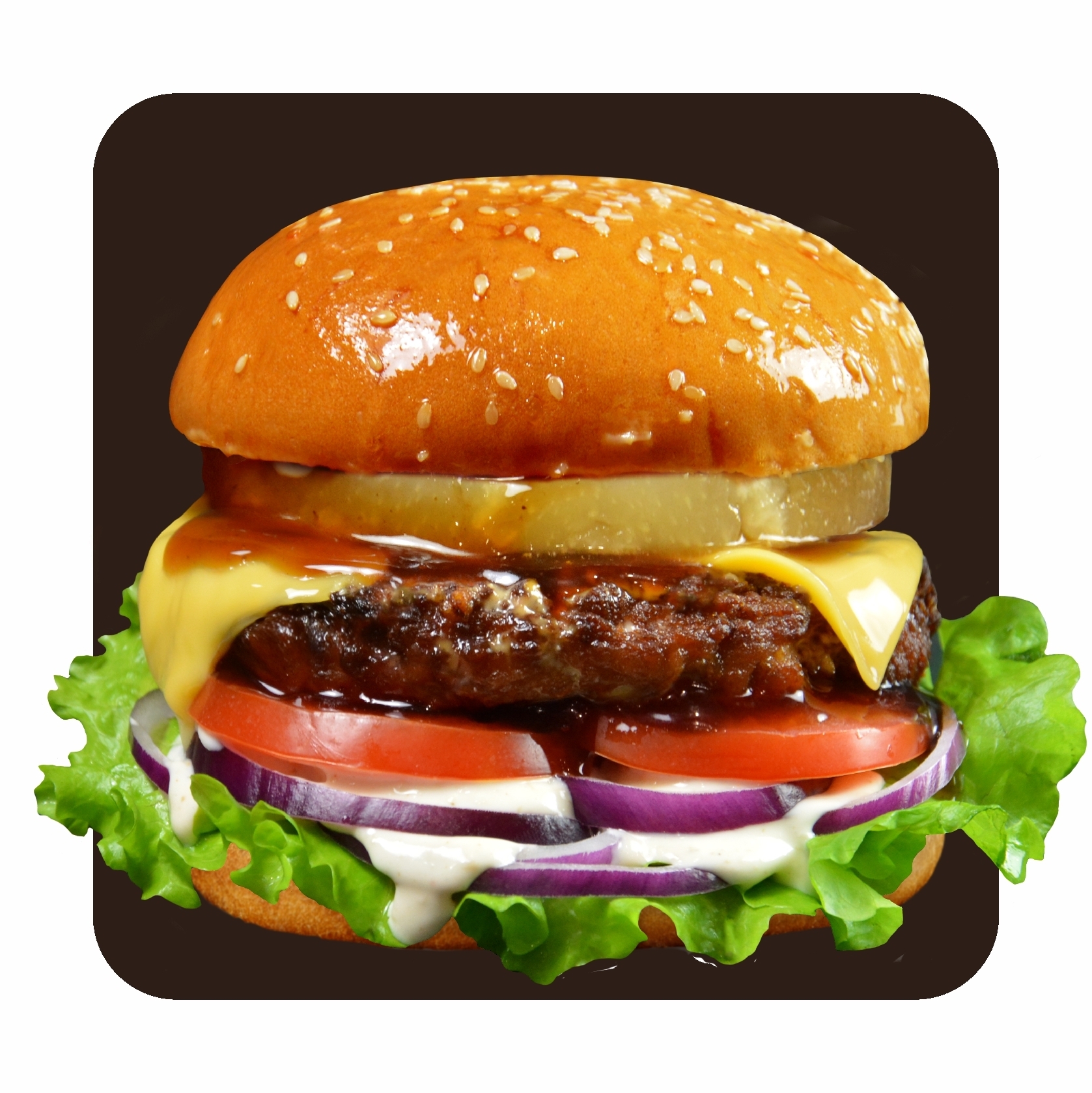 Бургер с карамельным ананасом