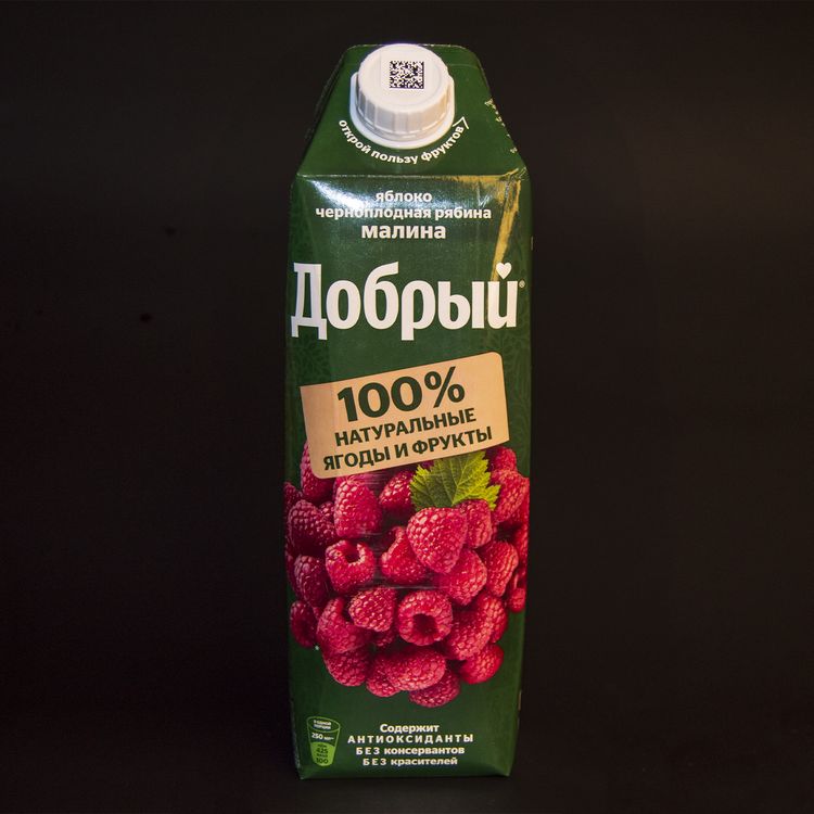 Сок добрый Яблоко, черноплодная рябина, малина, 1л