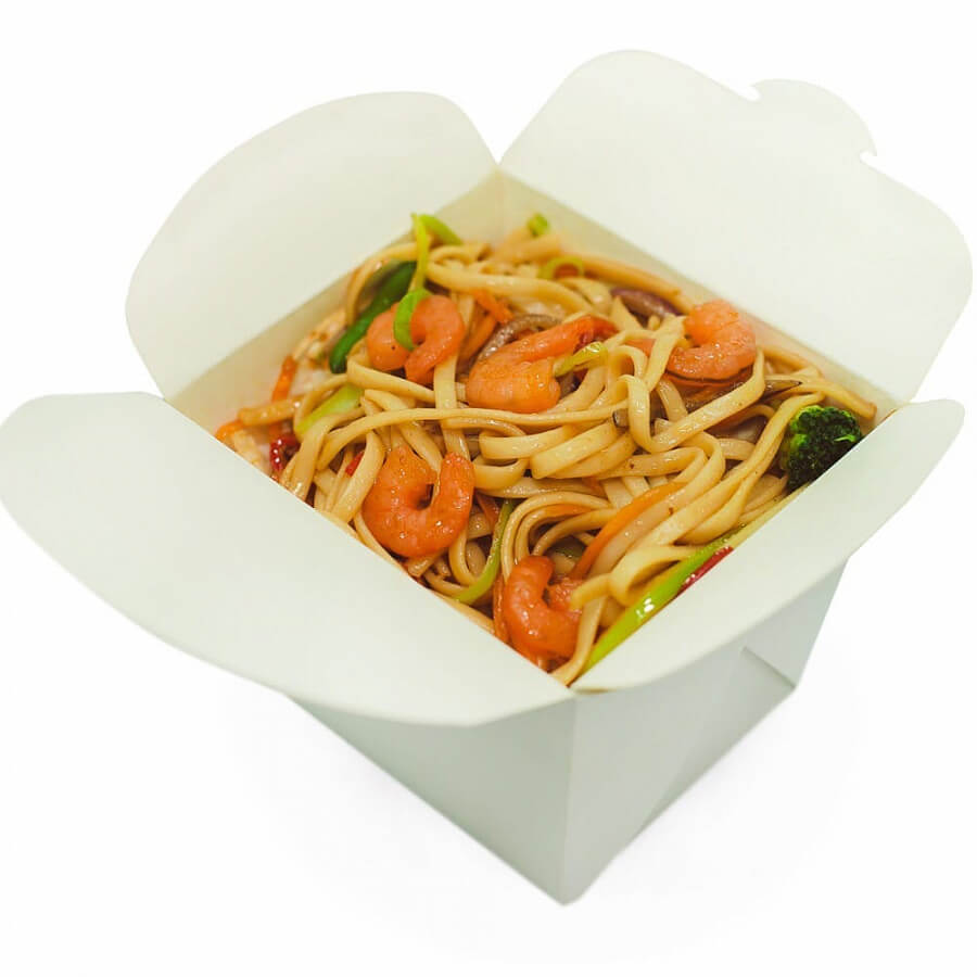 Wok c креветками удон