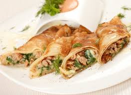 Блины с курицей и грибами