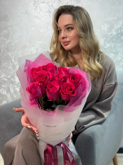 Монобукет из 9 роз Пинк Флойд
