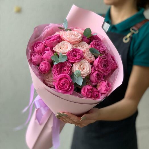 Микс пионовидных роз, ей понравиться 