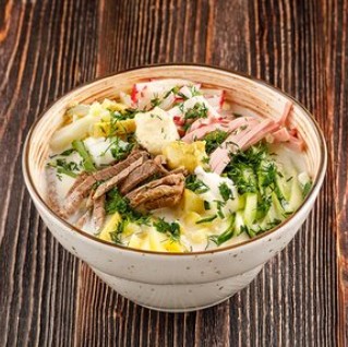 Окрошка мясная на мацони