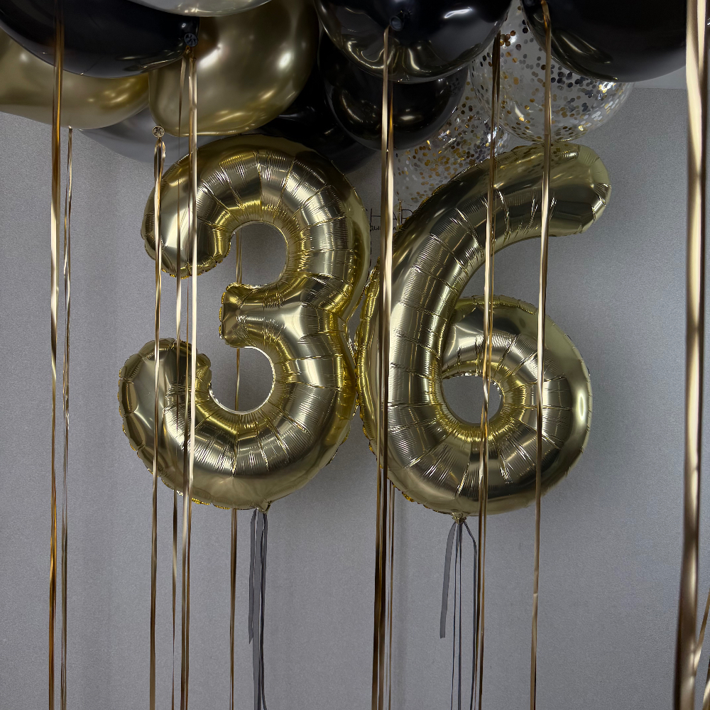 Любые цифры 2шт и шары под потолок 15шт