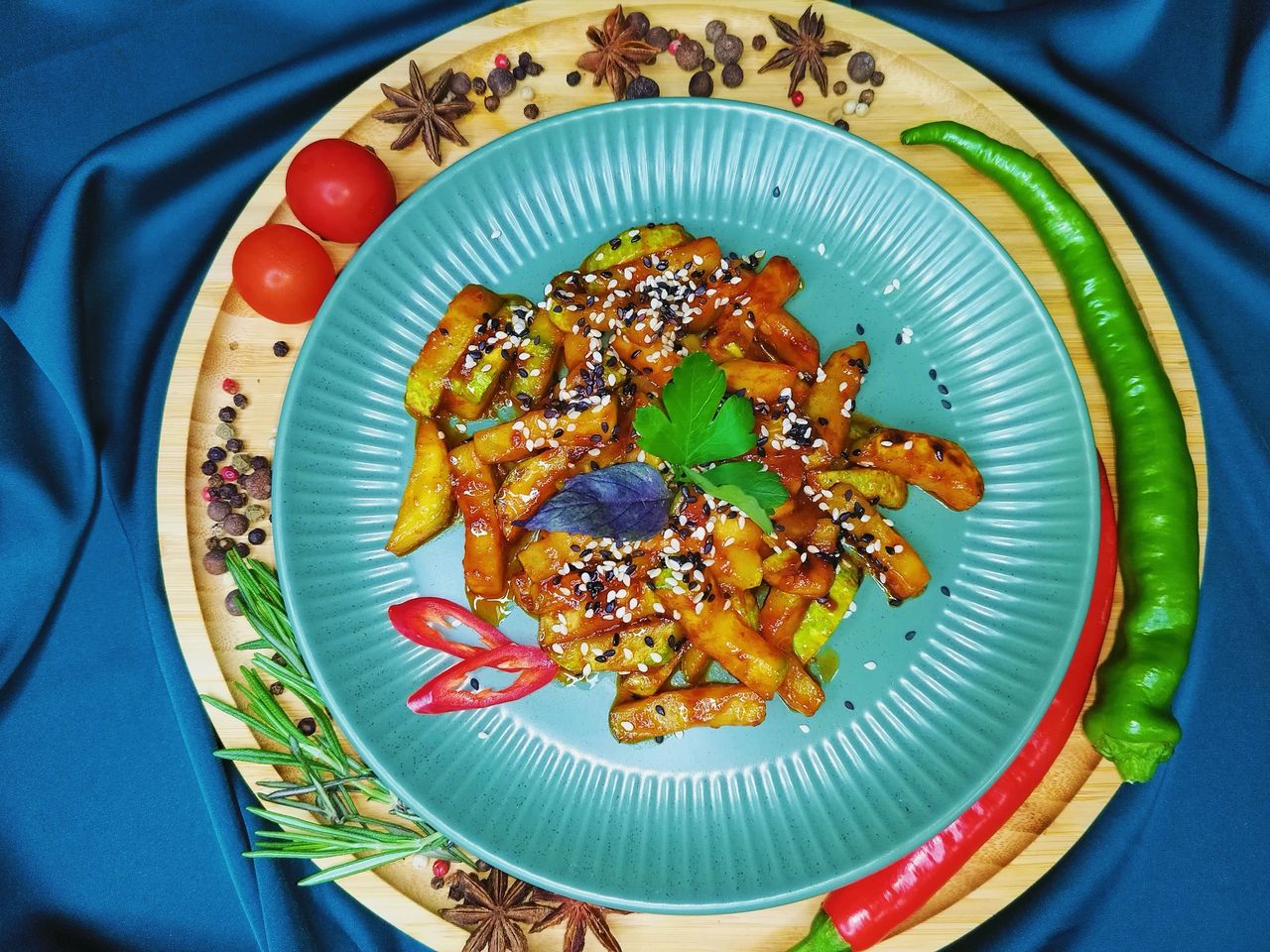 Острые кабачки по-азиатски