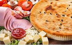 Пирог с ветчиной и грибами