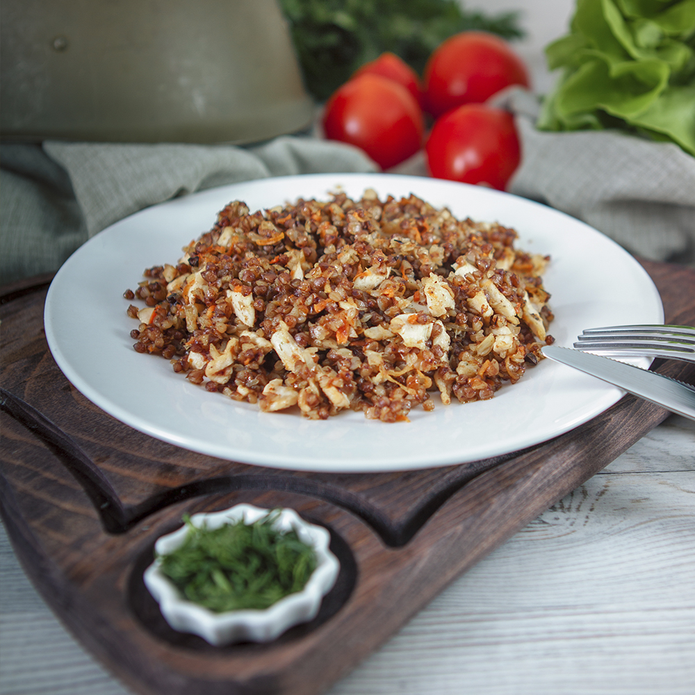 Гречка по-купечески с курицей и овощами