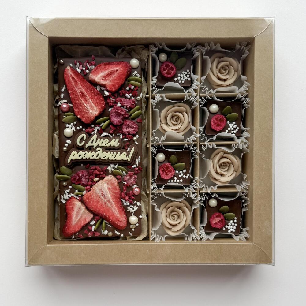 Набор с плиткой ручной работы и розами